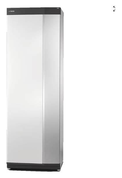 NIBE bergvärmepump, silverfärgad inneenhet